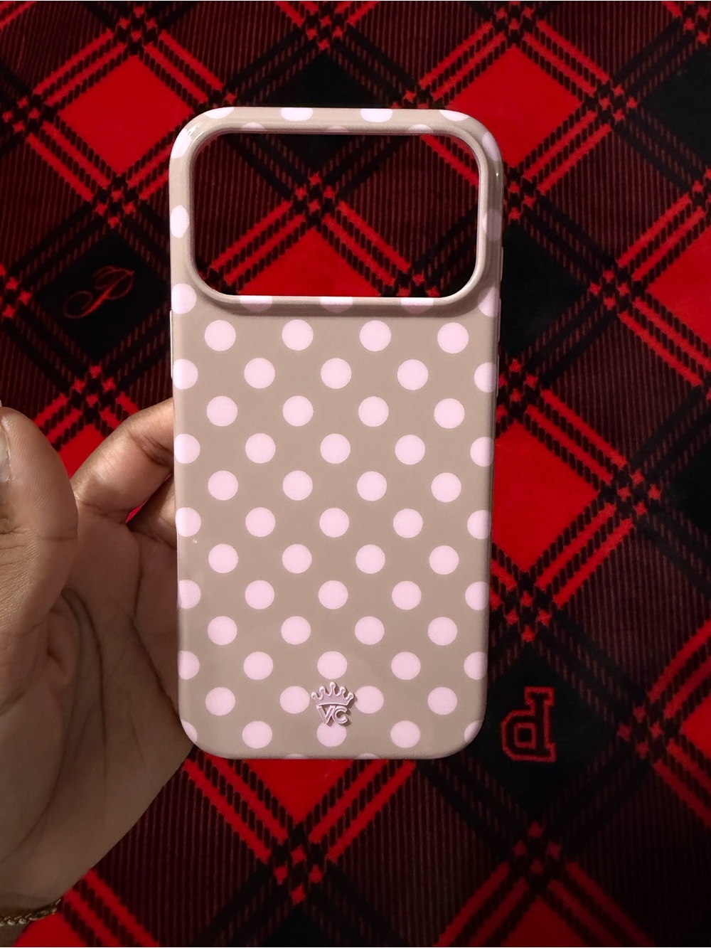 Velvet Caviar Pink Polka Dot MagSafe Phone Case- 17 Pro Max